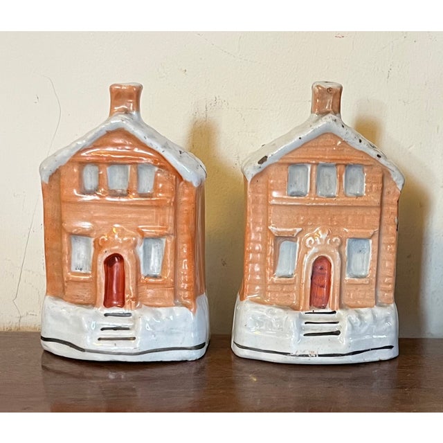 Antique 19th Century English Staffordshire Brick Cottage Coin Banks Circa 1860 - A Pair For Sale - Image 13 of 14