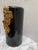 Black Vintage Large Italian Black and Gold Ginkgo Leaf Vase or Umbrella Vessel For Sale - Image 8 of 11
