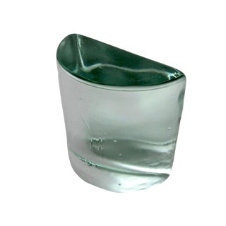 1950s Vintage Blenko Solid Glass Half Circle Bookend For Sale
