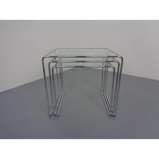 Glass & Chrome Nesting Tables, 1960s, Set of 3 For Sale - Image 9 of 18