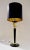 Metal 1970 Italian Hollywood Regency Black Lacquered and Gold Leaf-Motif Lamps - a Pair For Sale - Image 7 of 9