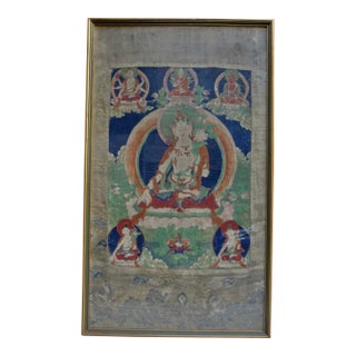 Antique Tibetan Tanka White Tara 18th For Sale