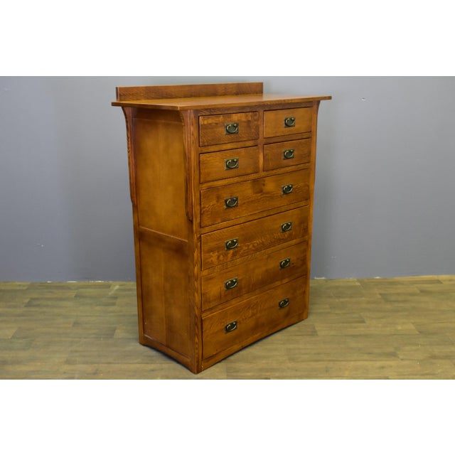"This Mission Quarter Sawn Oak 8 Drawer Dresser is the perfect solid wood dresser for your bedroom, crafted from high-...