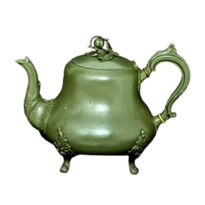 Green Late Victorian Britannia Teapot