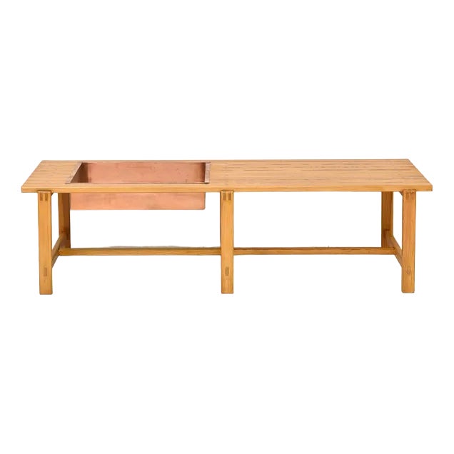 Scandinavian Bench with Planter, 1960s For Sale