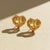 Geometric Heart Citrine Stud Earrings, Silver, Gold, Pair For Sale - Image 6 of 9