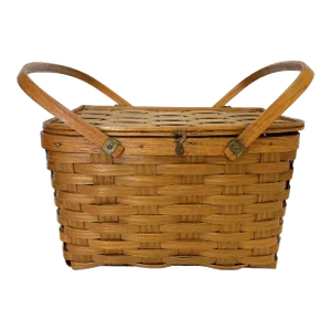 Vintage 1940's West Rindge New Hampshire Hinged Pie Basket