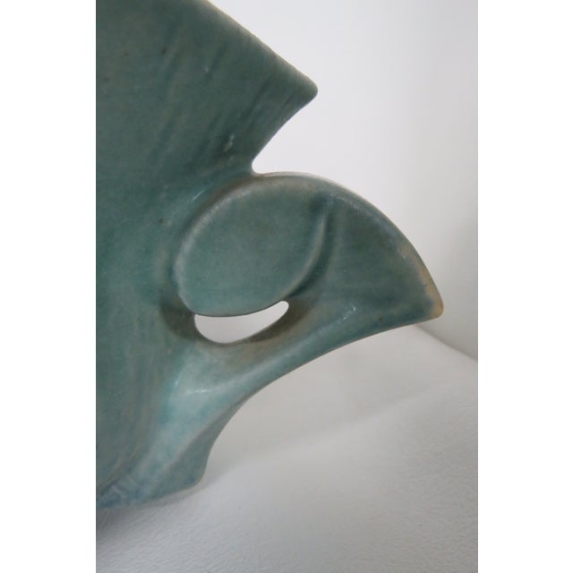 Mid 20th Century Roseville Pottery 461 14 Blue Ceil Clematis Oval Center Bowl 4689b For Sale - Image 15 of 17