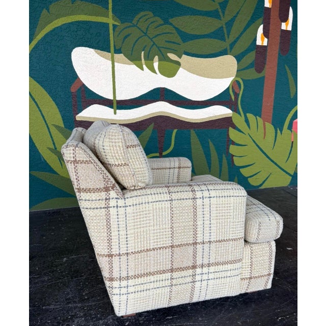 Mid Century Flexsteel Plaid Club Chair For Sale - Image 9 of 11