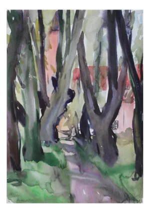 Dzidra Ezergaile, Alley, 1961, Watercolor