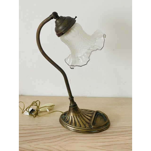 Art Nouveau Antique Austrian Art Nouveau Table Lamp Bronze For Sale - Image 3 of 3