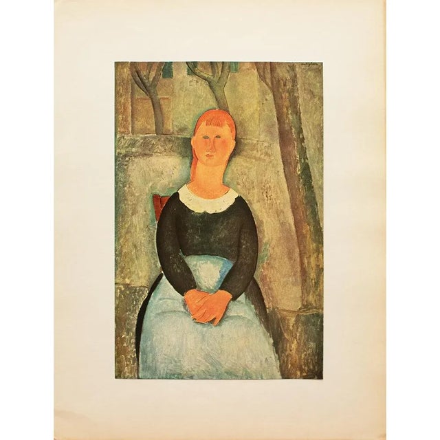 1940s After Amedeo Modigliani "Woman in a Garden", First Edition Swiss Offset Lithograph For Sale In Dallas - Image 6 of 8