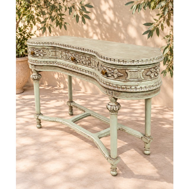 20th Century Louis XVI Dressing Table Console with Three Drawers, 1890s For Sale - Image 4 of 8