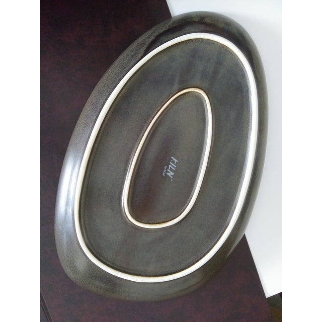 Kiln 14" Porcelain Mocha Oval Plate by f.o.h. Front of the House For Sale In Kansas City - Image 6 of 6