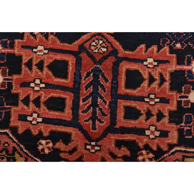 Karajeh Runner 3’3” X 10’9” Blue Wool Semi-Antique Tribal Hand-Knotted Rug For Sale - Image 4 of 14