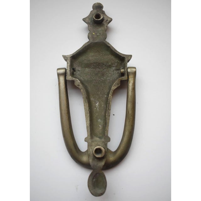 Traditional Nickel Plated Over Brass Door Knocker For Sale - Image 4 of 5