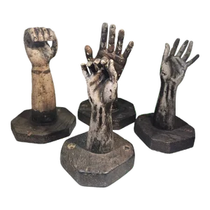 19th Century Spansih Colonial Hand Carved Wood Arms - Set of 4