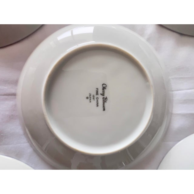 Vintage Cherry Blossom Bread & Butter Plates Sakura Fine China 1067, Made in Japan- Set of 5 For Sale - Image 4 of 6