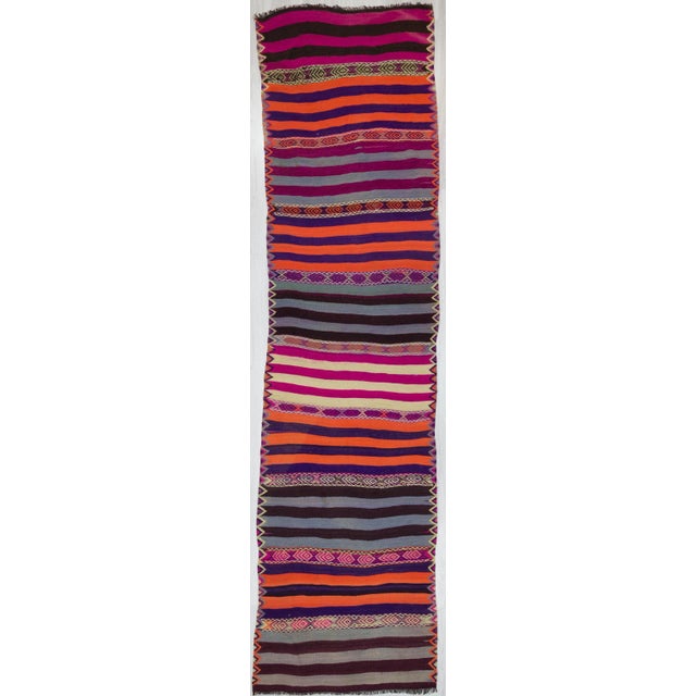 1960s Turkish Striped Kilim Runner For Sale In Los Angeles - Image 6 of 6