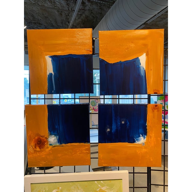 2020s "Weathered Window" Contemporary Modern Abstract Four Part Painting - 4 Pieces For Sale - Image 5 of 7