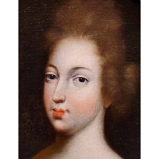 17th Century 17th Century Portrait of a Aristocratic Woman - Oil Painting For Sale - Image 5 of 11