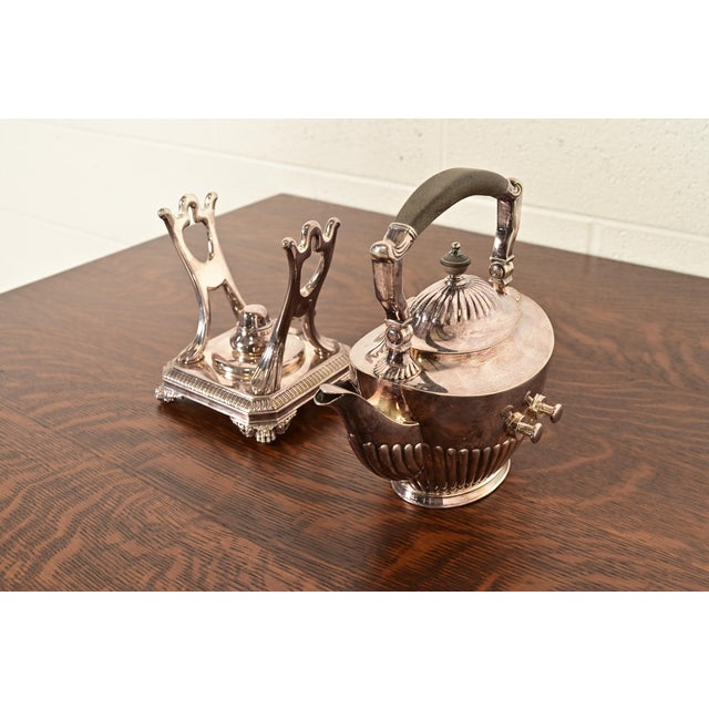 Tiffany and Co. Early 20th Century Tiffany & Co. Art Deco Silverplate Tea Kettle or Coffee Pot With Boiler For Sale - Image 4 of 16