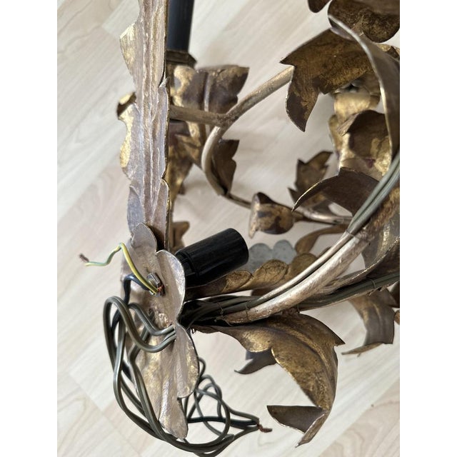 Big Floral Florentine Gilded Wall Lamp, 1890s For Sale - Image 12 of 18