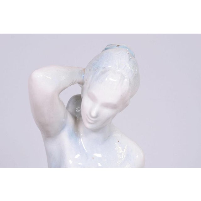 Mid-Century Czech Ceramic Sculpture of Woman by B. Kokrda, 1950s For Sale - Image 6 of 9