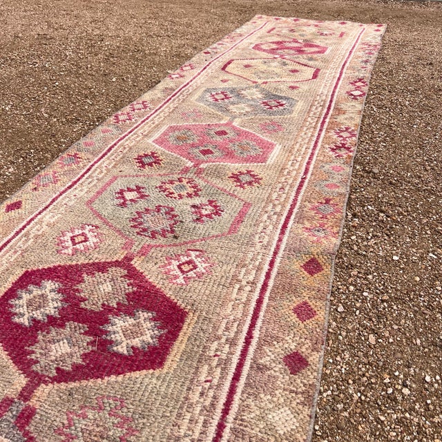 1940s 1940s Vintage Turkish Tribal Kurdish Purple Runner Rug For Sale - Image 5 of 8