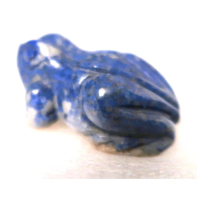 Miniature Well-Carved Frog of Lapiz Lazuli Stone - Frankie the Frog! For Sale - Image 15 of 17