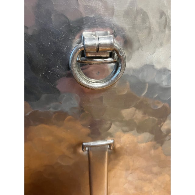 Bauhaus Vintage Jean Goardere Pewter Letter and File Holder Sleek Desk Organizer Made in France For Sale - Image 3 of 12