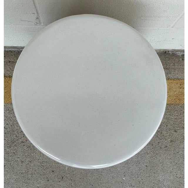 Original retail $720, stylish Made Goods White Reactive Ironstone Cadence Garden Stool, showroom floor sample