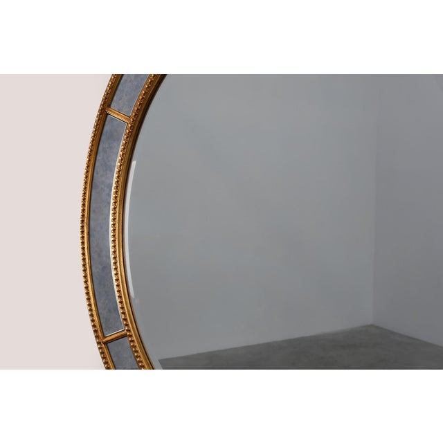 Glass Mid-Century Gilt Oval Mirror from Deknudt, Belgium, 1980s For Sale - Image 7 of 12