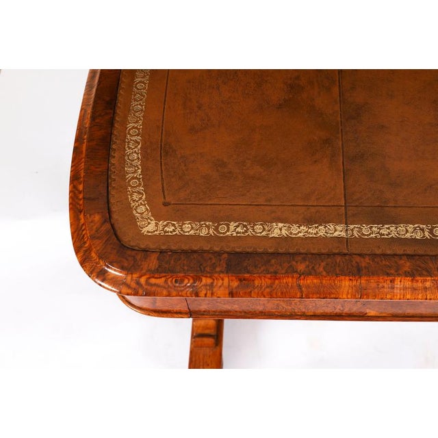 Antique Victorian Pollard Oak Writing Table Desk in the Manner of Gillows, 19th Century For Sale - Image 5 of 17