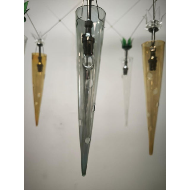 Chandelier with Multicolored Cones by Lamp International, 1990s, in Flawless conditions. Designed 1990 to 1999 This piece...