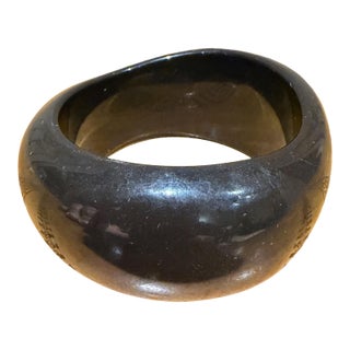 Black Acrylic or Lucite Bangle Bracelet Mid Century Modern For Sale