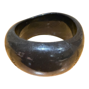 Black Acrylic or Lucite Bangle Bracelet Mid Century Modern