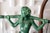 Wood 1940s Vintage Gonder Ceramic Pottery Green Female Libra Sculpture For Sale - Image 7 of 9