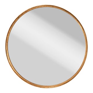 Jamie Young Refined Round Mirror in Gold For Sale