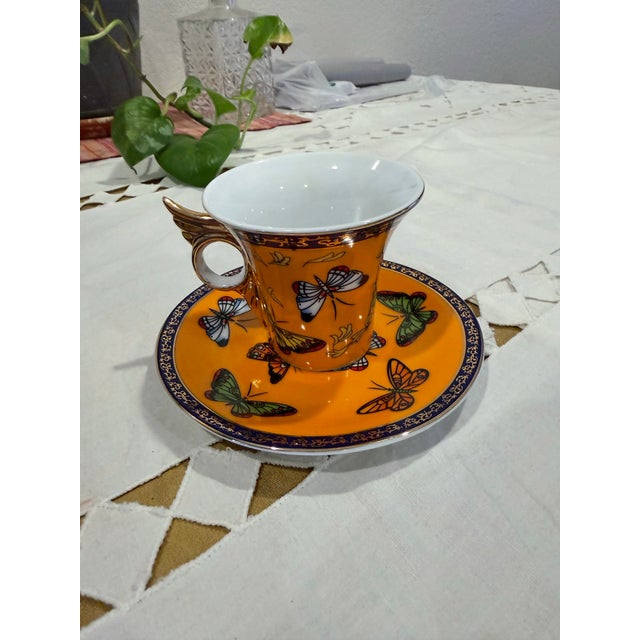 Classic Coffee &Tea Butterfly Porcelain Set 6 pcs with original box For Sale - Image 10 of 10