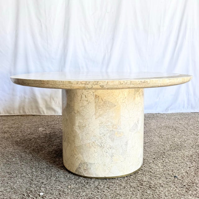 1980s Vintage Postmodern Tessellated Stone Coffee Table For Sale - Image 5 of 8