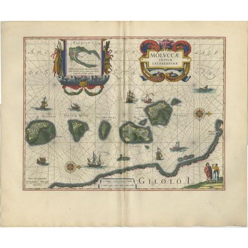 Antique Maps of Indonesia and Moluccas from Blaeu, 1642, Set of 2 For Sale - Image 3 of 14