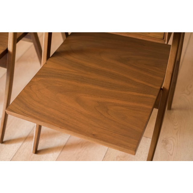 Brown Pair of Vintage Kipp Stewart Walnut Floating Nightstands by Drexel Declaration For Sale - Image 8 of 18