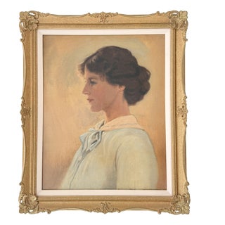 English School, Portrait of a Lady in Profile, 1800s, Oil on Canvas For Sale