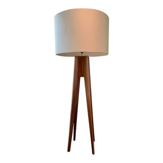 Walnut Oversized Floor Lamp For Sale