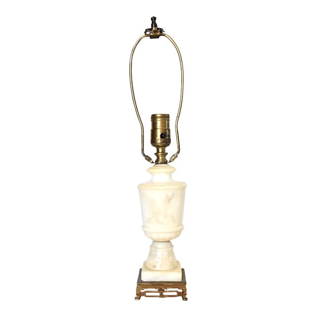 Antique 19th-Century White Marble Table Lamp For Sale