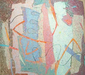 1980s Sally Anderson "Tides" Original Acrylic Painting on Canvas