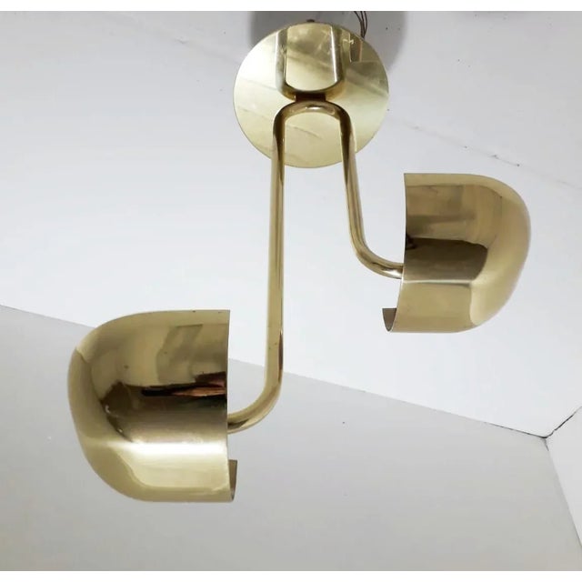 Mid-Century Modern Mid 20th Century Brass Flush Mount Pendant by Lumi For Sale - Image 3 of 12