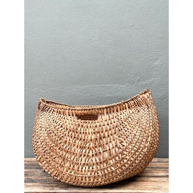 Vintage Woven Rattan Shaker Basket For Sale - Image 4 of 14