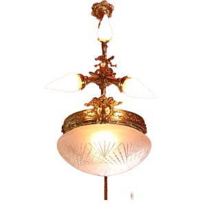 Large French Art Nouveau Chandelier For Sale